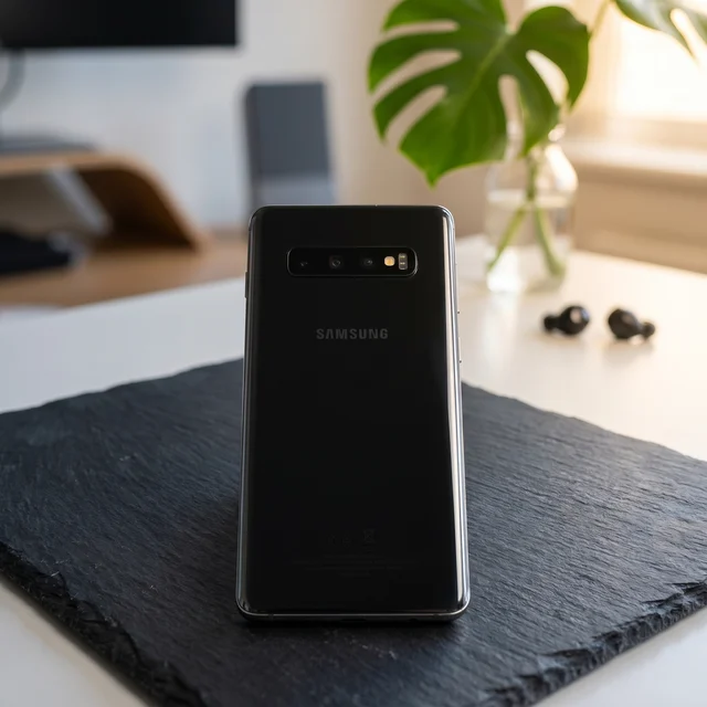 Samsung Galaxy S10 128GB Prism Black in use, refurbished by mendmyi, excellent condition