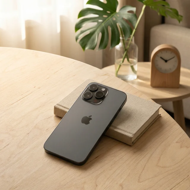 Refurbished iPhone 13 Pro in Graphite being used to take a photo in a daily setting.