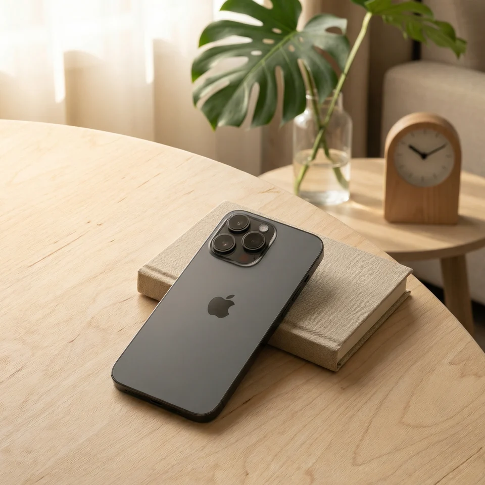 Refurbished iPhone 13 Pro in Graphite being used to take a photo in a daily setting.