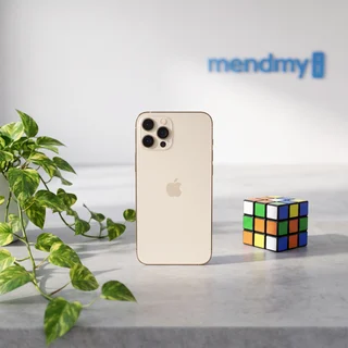 Refurbished Apple iPhone 12 Pro Max Gold in use with bright display