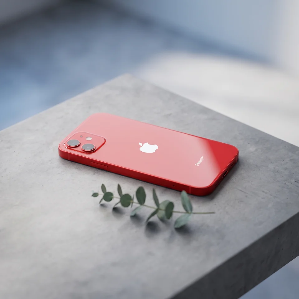 Lifestyle shot of Apple iPhone 12 64GB in (PRODUCT)RED - Good condition refurbished by mendmyi