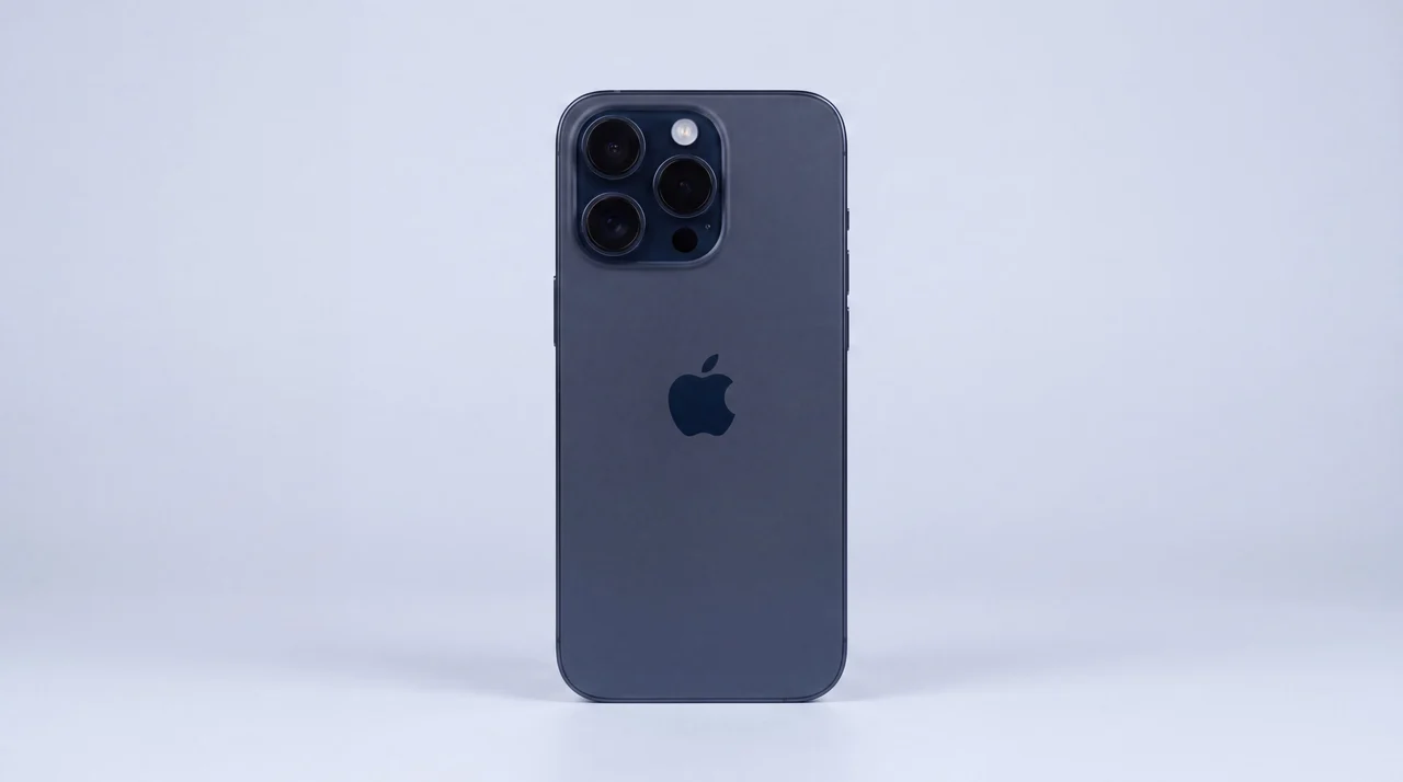 A pristine refurbished iPhone standing upright, tested and ready to hand over