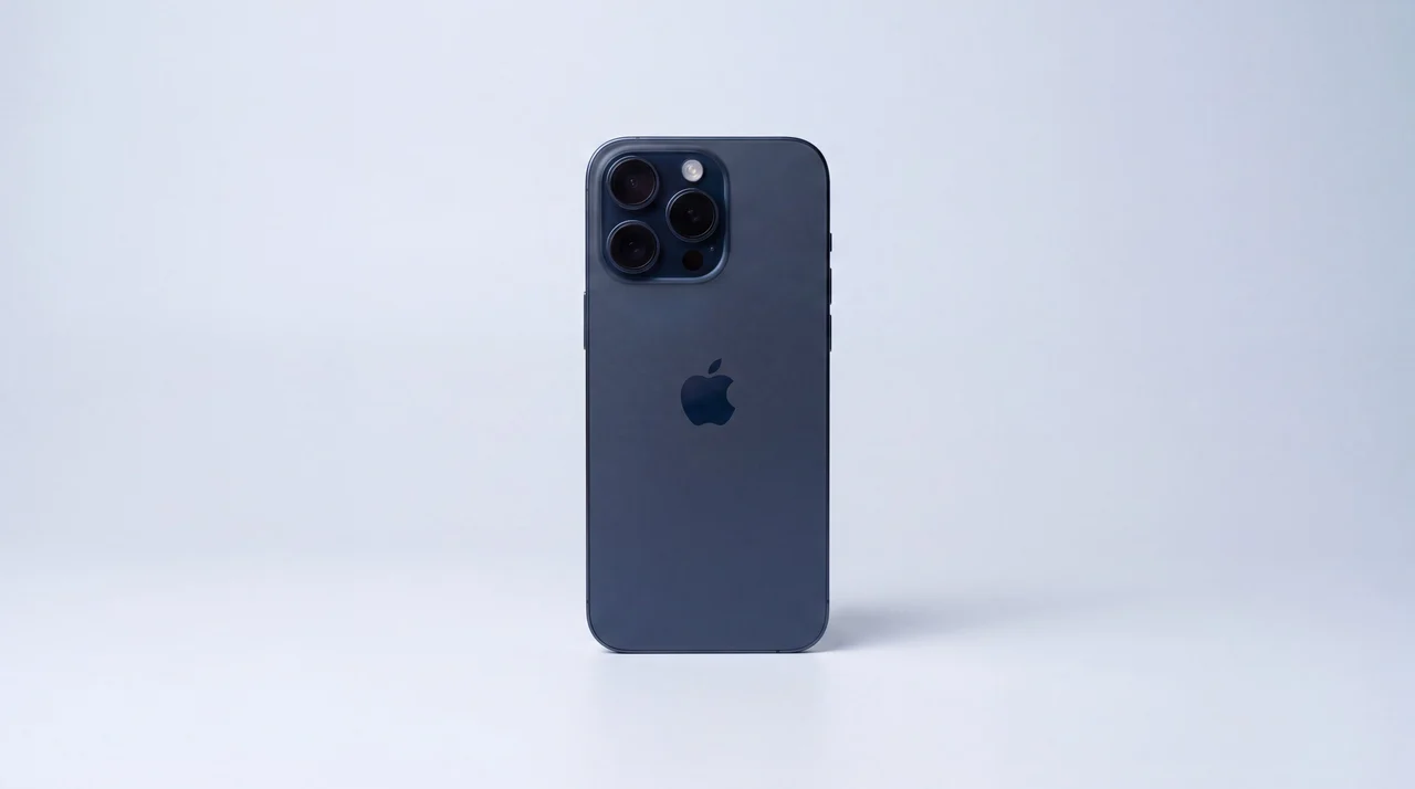 A clean, dry iPhone standing upright after a professional water-damage clean