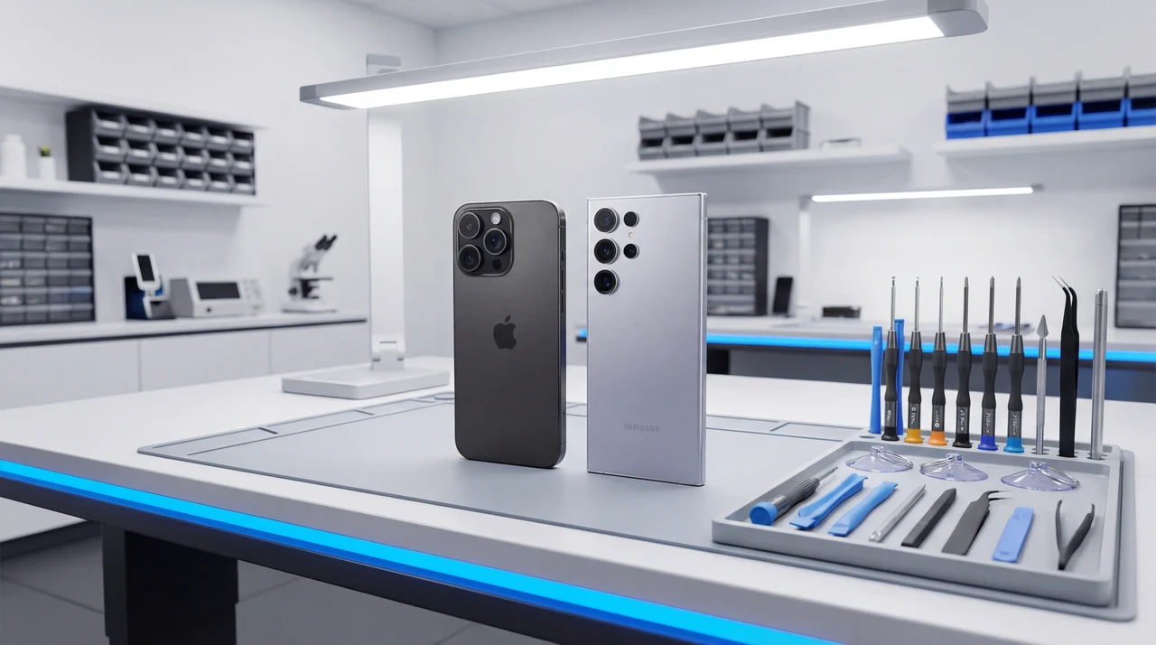 Professional device repair services for phones, tablets, watches, laptops, and game consoles