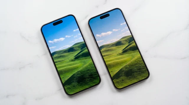 iPhone screens being compared on a clean repair workbench