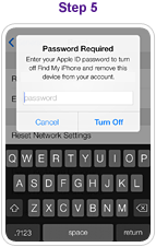 Step 5 - Enter Apple ID password when prompted